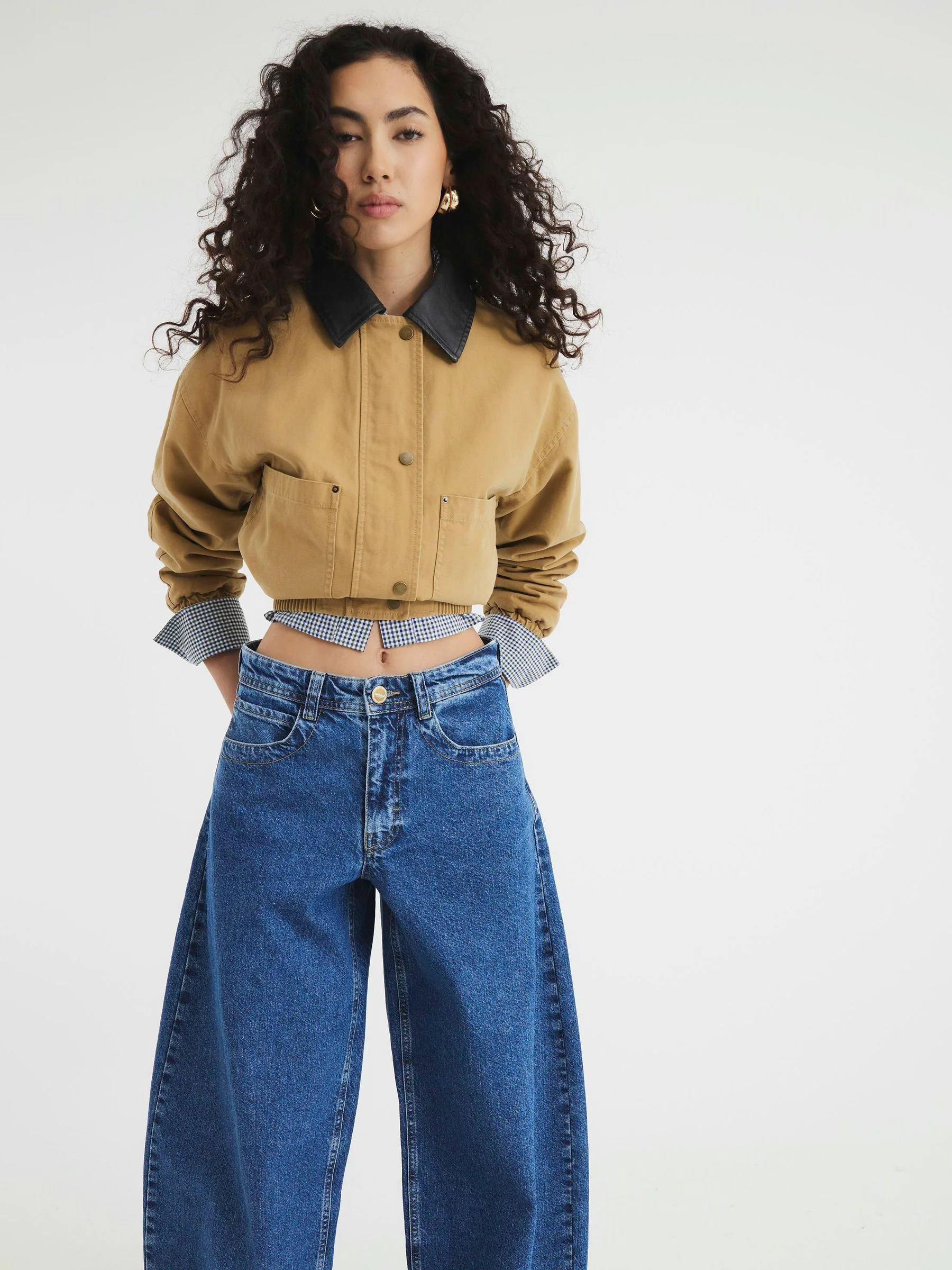 River Island Oversized Barrel 100% Cotton Jeans