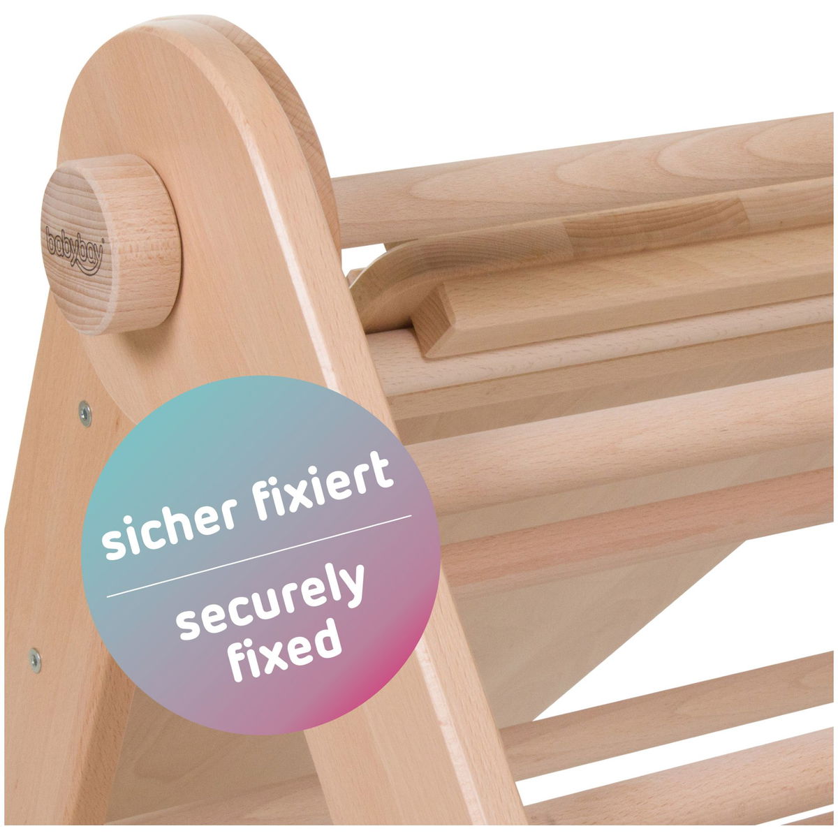 babybaybabybay   Kletterleiter und Rutsche Littlefoot 2in1 natur lackiert
