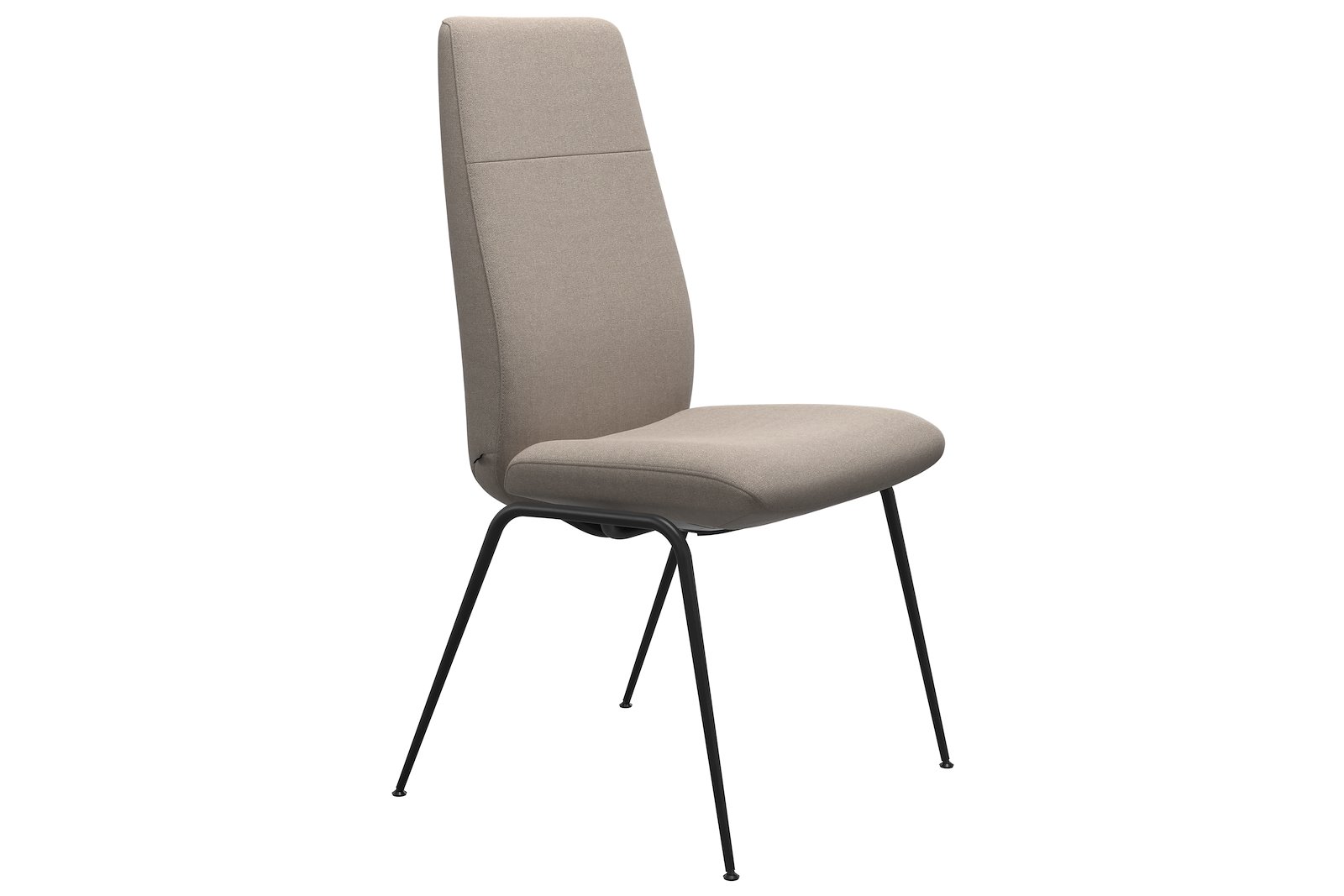 Chilli spisestol Tekstil Tulip Light Beige, large sete med sort understell.