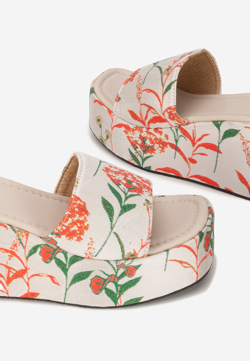 Mules à plateforme beige Anhela