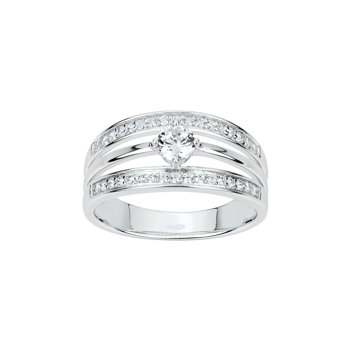 Bague de fiançailles en Argent avec oxyde de zirconium blanc
