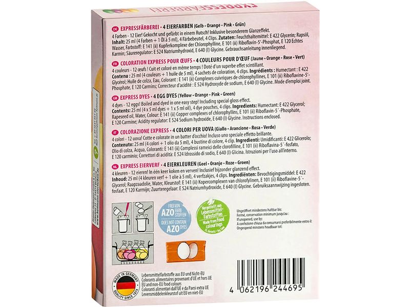 Brauns Heitmann Eierfarben Express 5 Stück, Mehrfarbig Oster Eierfarben