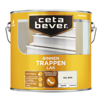 Cetabever trappenlak dekkend RAL 9010 gebroken wit zijdeglans 2,5 L