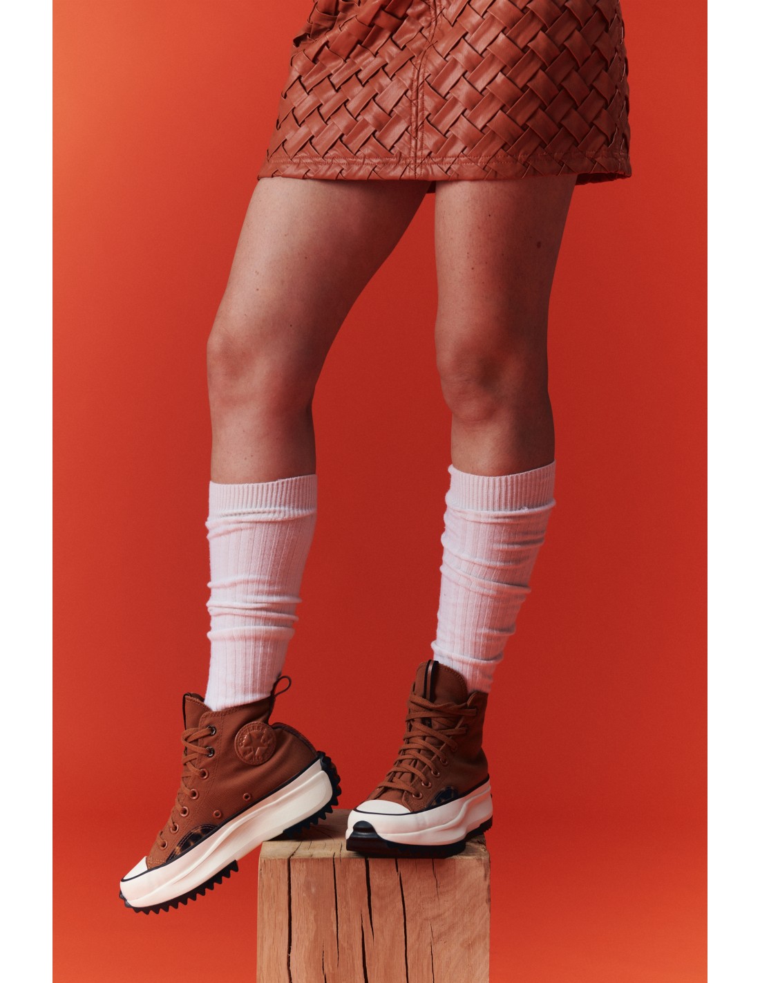 converse Sneakers Femme run star hike hi tawny owl/black/egret