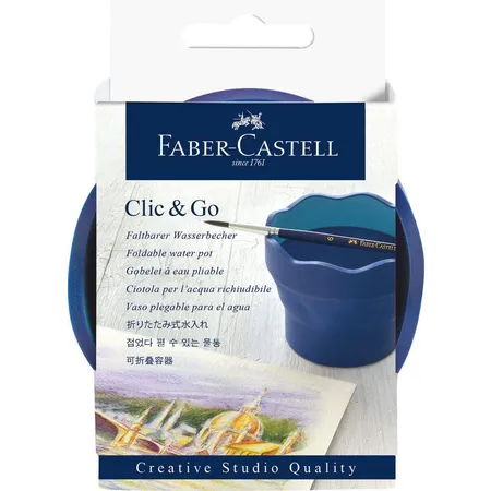 Faber-Castell Creative Studio Wasserbecher Clic & Go, blau