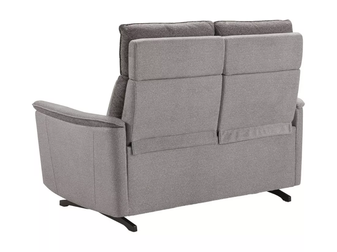 Canapé de relaxation électrique tissu chiné Riloza-Couleur Gris clair-3 places relax électrique