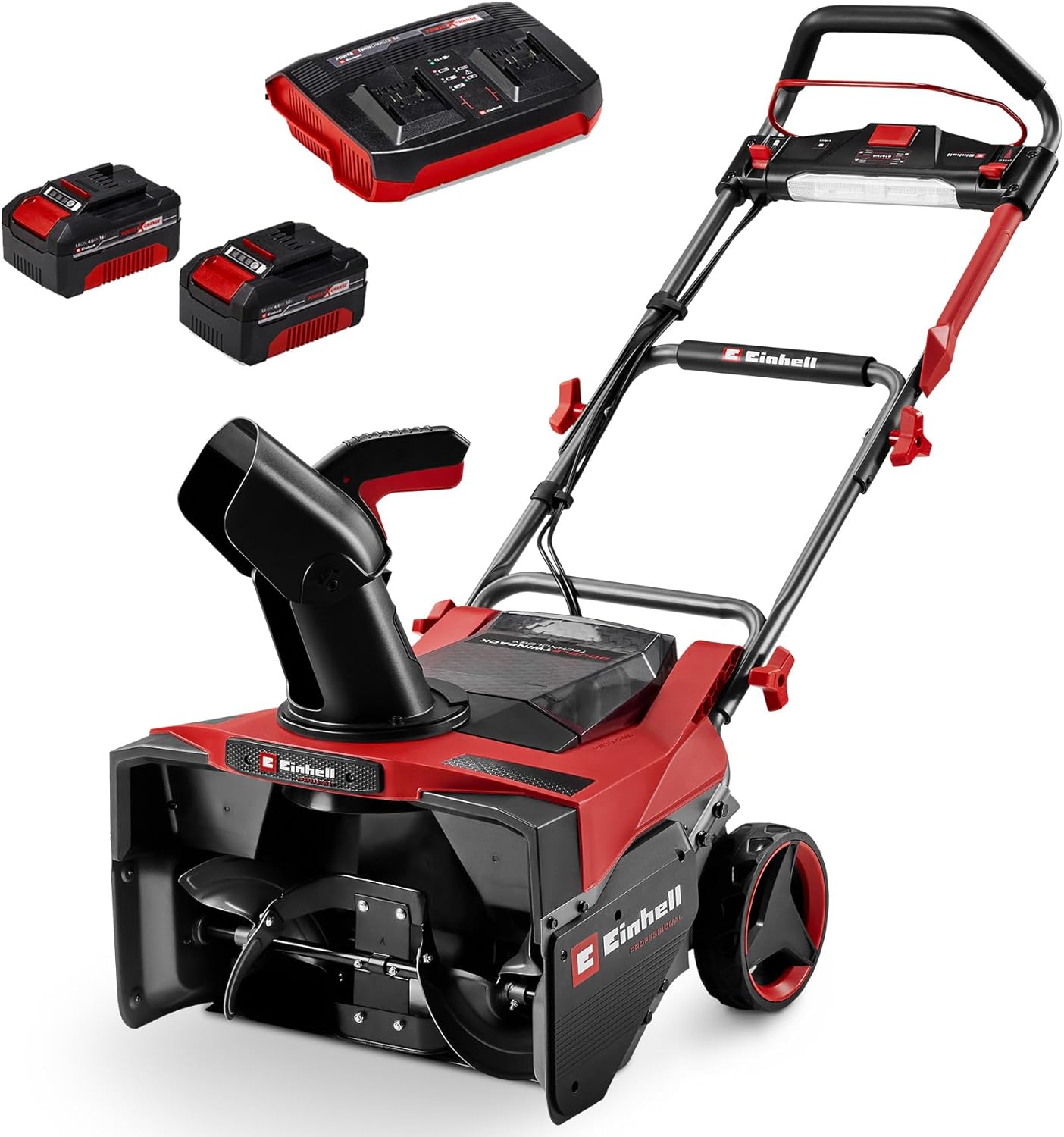 Einhell Professional Akku-Schneefräse GP-ST 36/53 Li E BL Power X-Change (36 V, 53 cm Arbeitsbreite, max. 33 cm Schneehöhe, inkl. Reinigungsspatel, inkl. 2X 4,0Ah Akku & Twincharger)