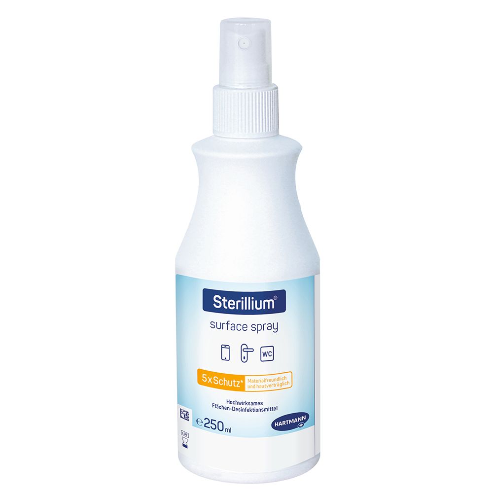 Sterillium surface spray, zur Schnelldesinfektion empfindlicher Oberflächen. Entfernt 99,99% der Bakterien, sowie z.B. Rotaviren