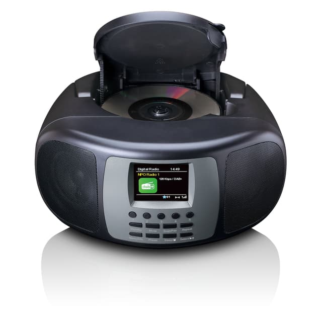 Bærbar DAB+/FM-radio med Bluetooth-cd-afspiller og stort LCD-farvedisplay