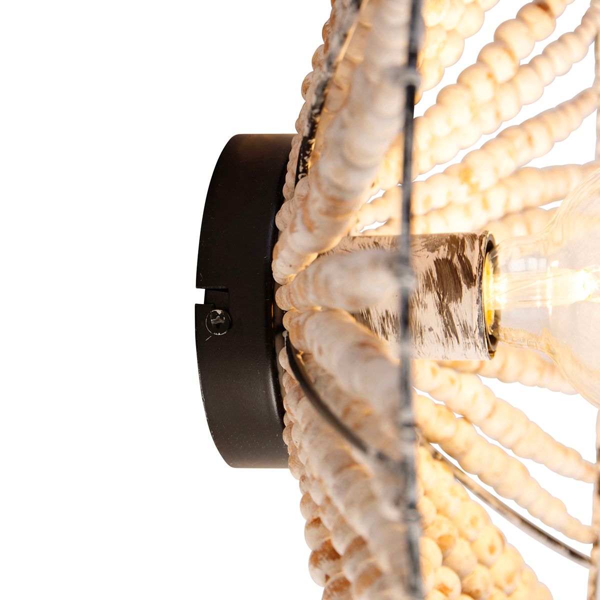 Oosterse wandlamp beige met kralen - Moti
