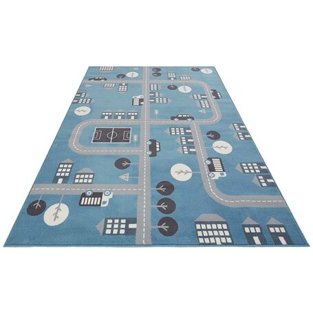 Vloerkleed Kids Town - Blauw