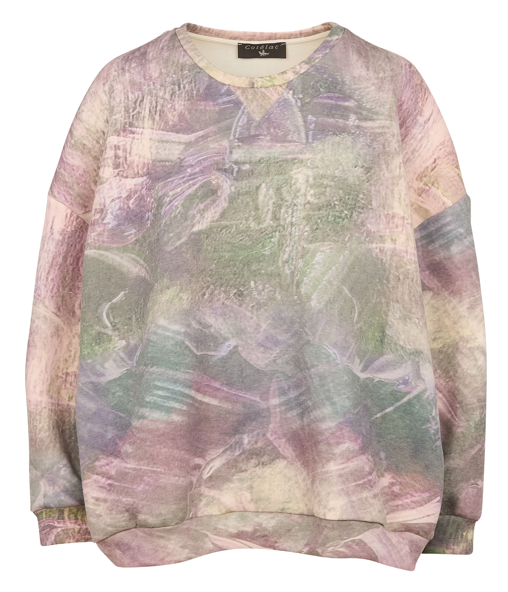 Sweat col rond oversize à imprimé | Rose