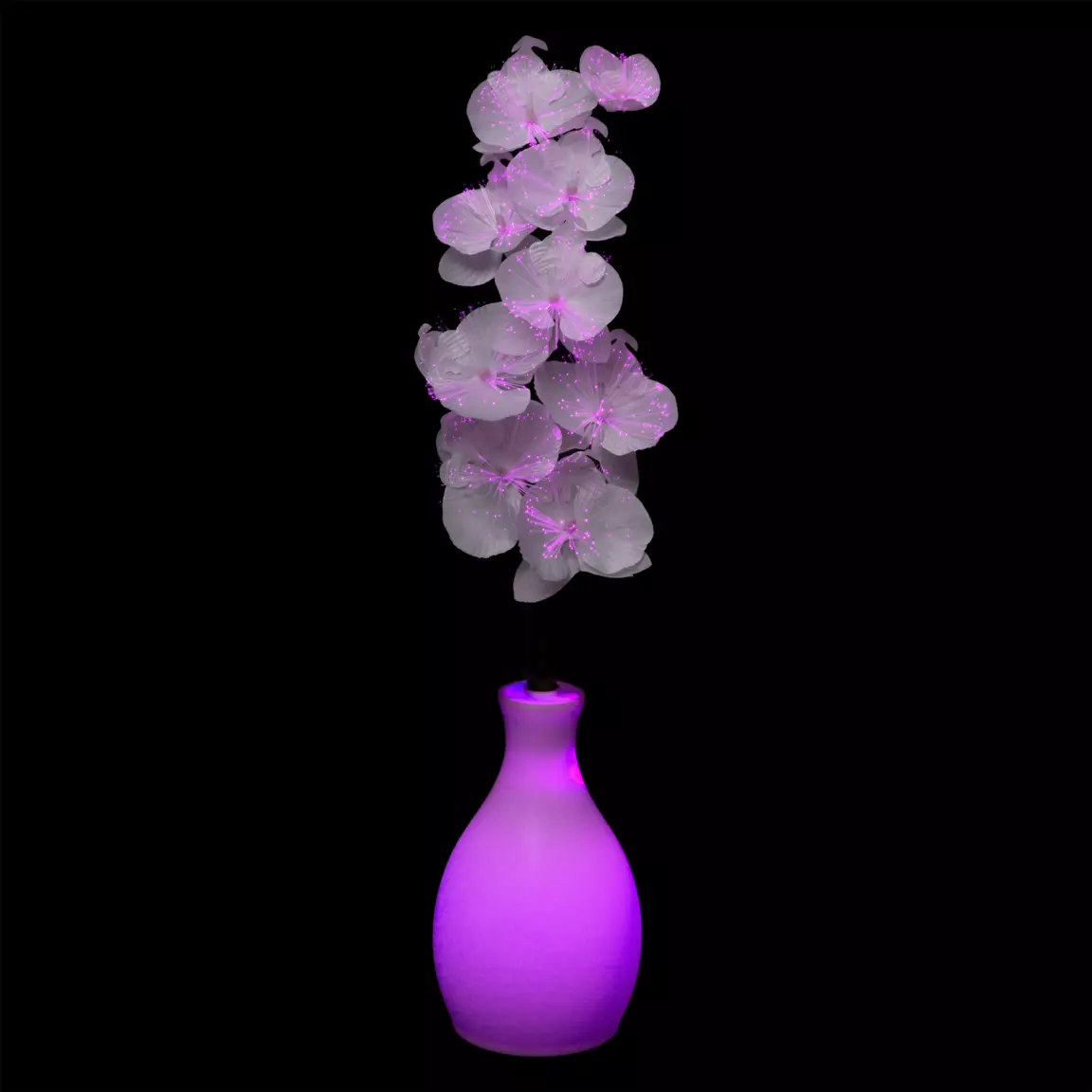 Vase orchidée lumineux à piles multicolore