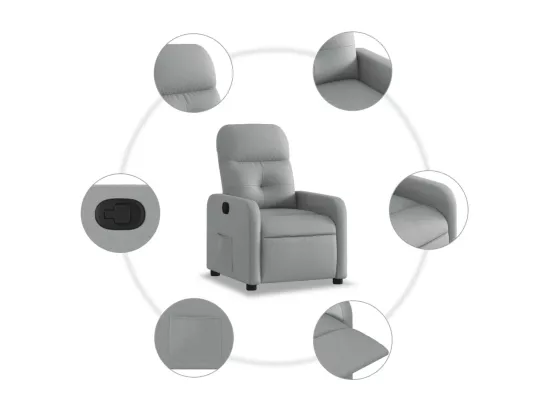 Fauteuil inclinable Gris clair Tissu