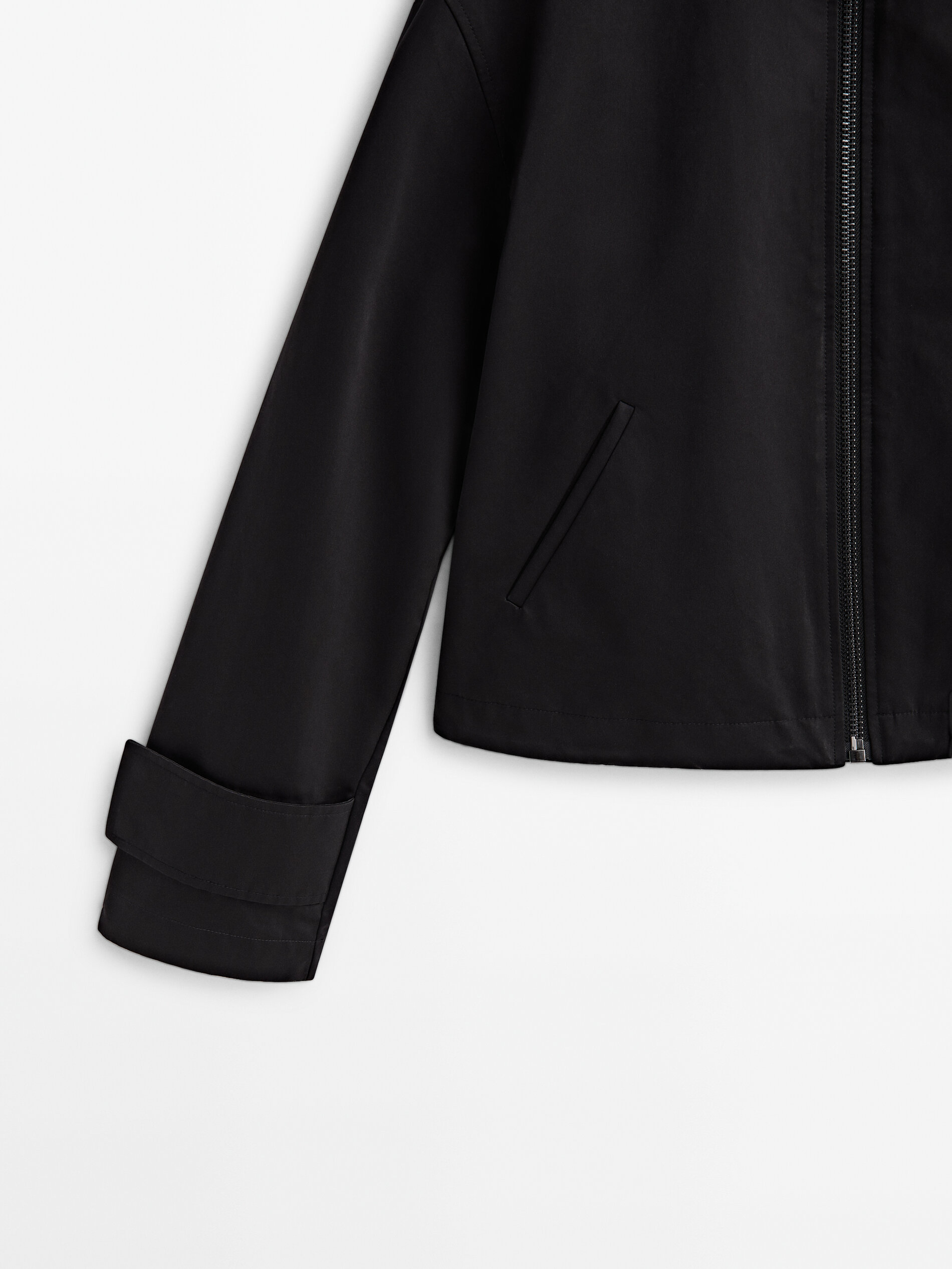 Chaqueta bomber cremallera - PRETO