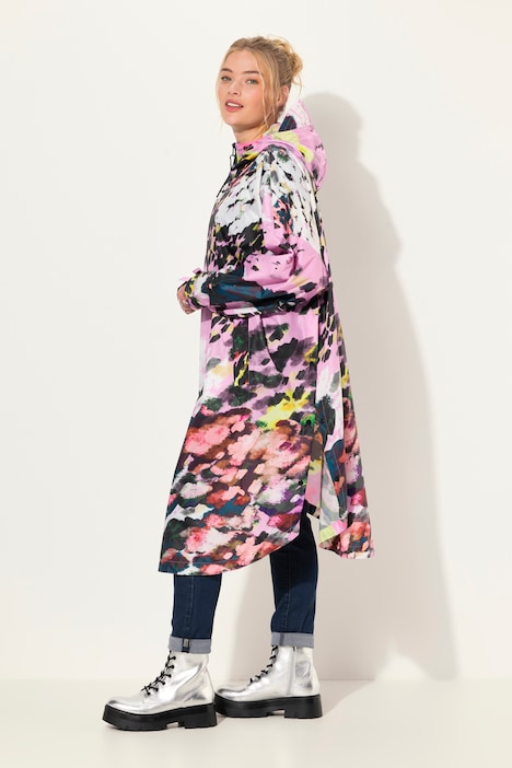 Funktions-Regencape, Unisex, Print, Kapuze