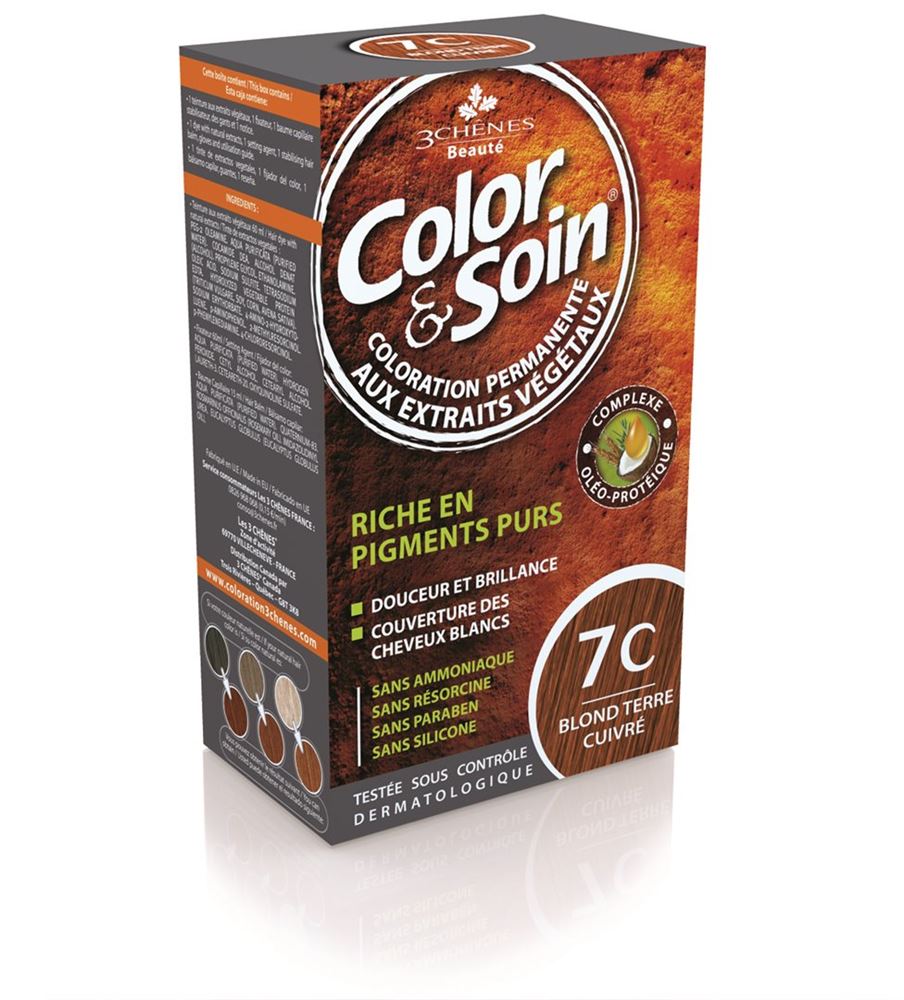 COLOR & SOIN Coloration 7C blond ter cuivré 135 ml