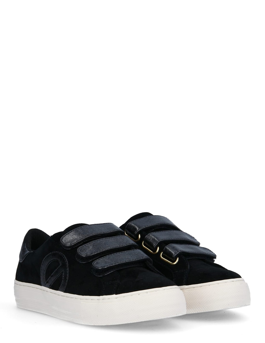 no name basket de ville femme arcade straps side cuir noir