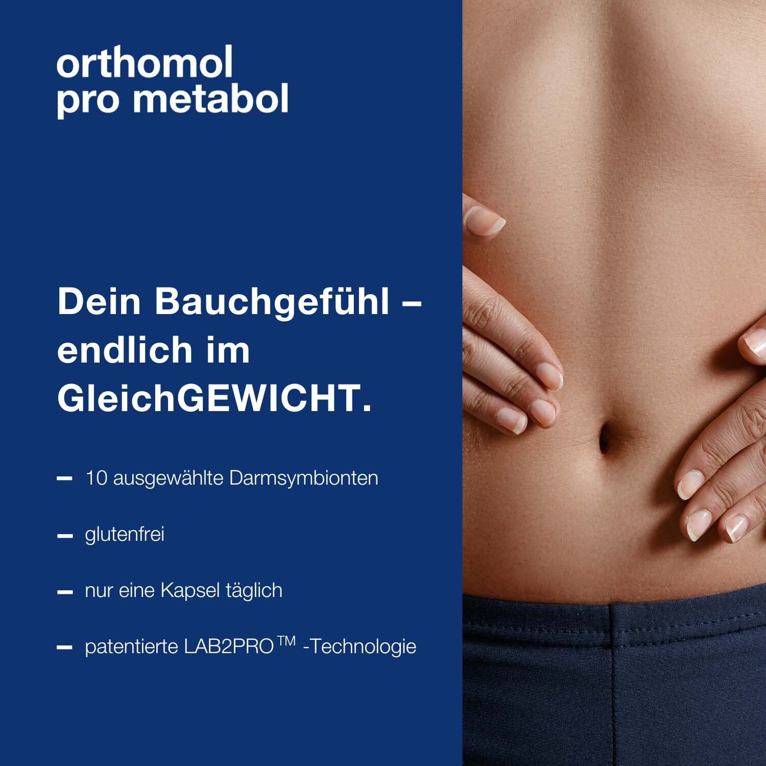 Orthomol Pro metabol - enthält eine Kombination ausgewählter Darmsymbionten und Zink - Kapseln