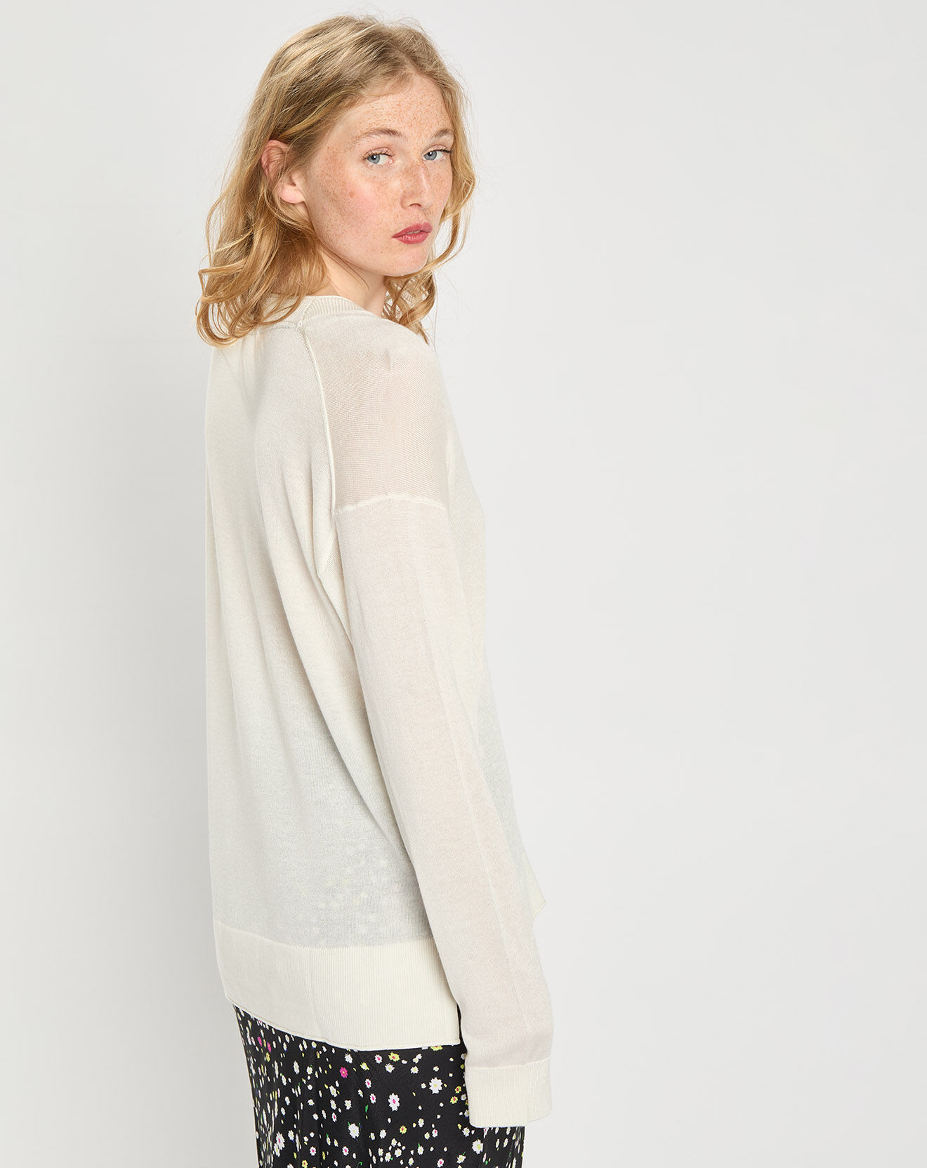 Tommy Hilfiger Pull en Laine mélangée Blend écru