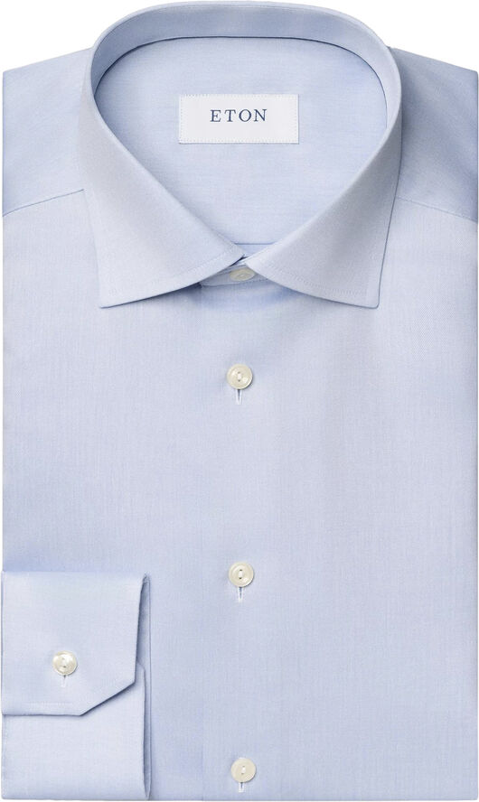 ETON Slim Fit Light Blue Signature Twill Shirt Lyseblå