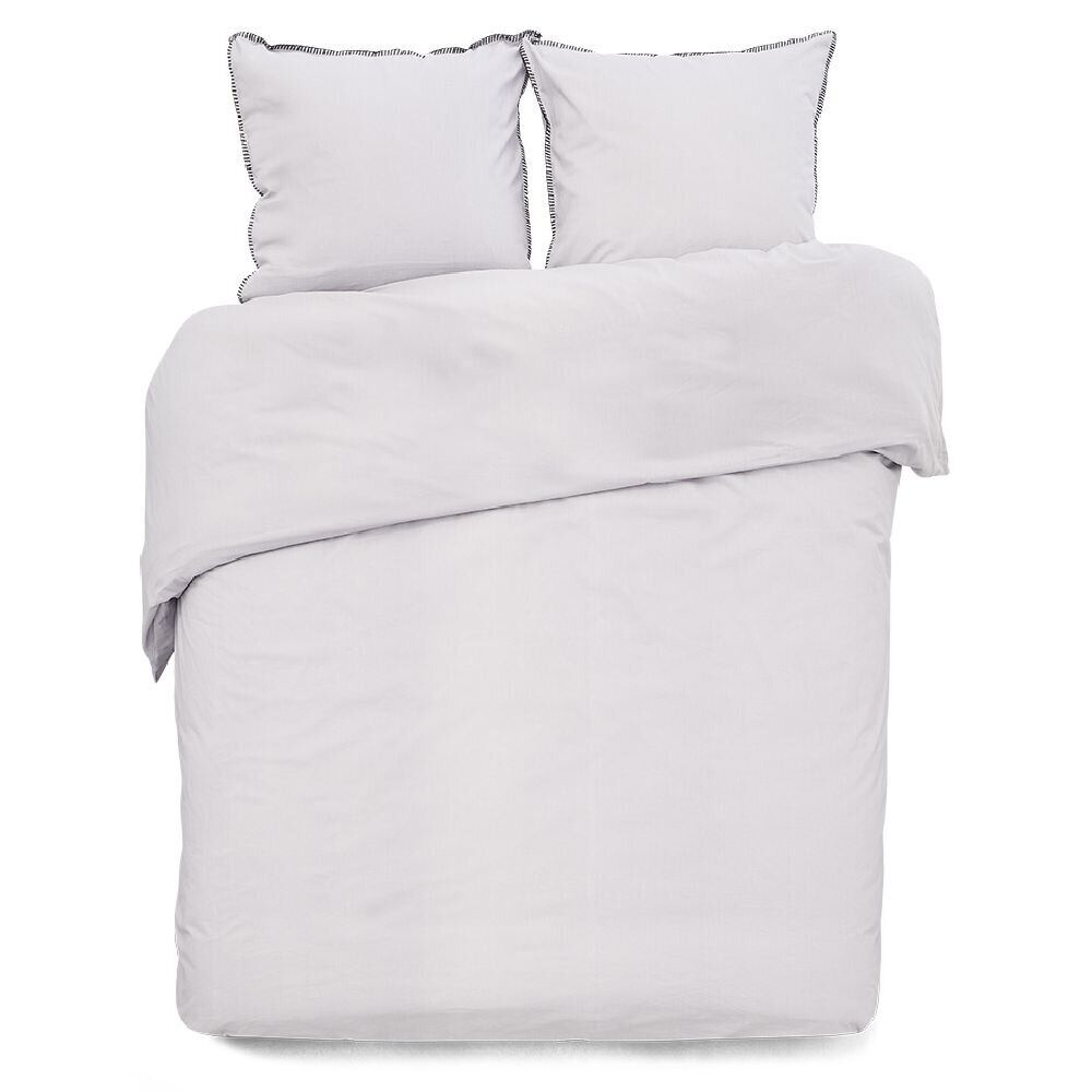 Parure de lit 2 personnes 240x220cm réversible gris uni