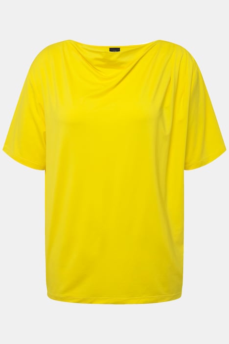 T-Shirt, Lyocell, Wasserfall-Ausschnitt, Halbarm