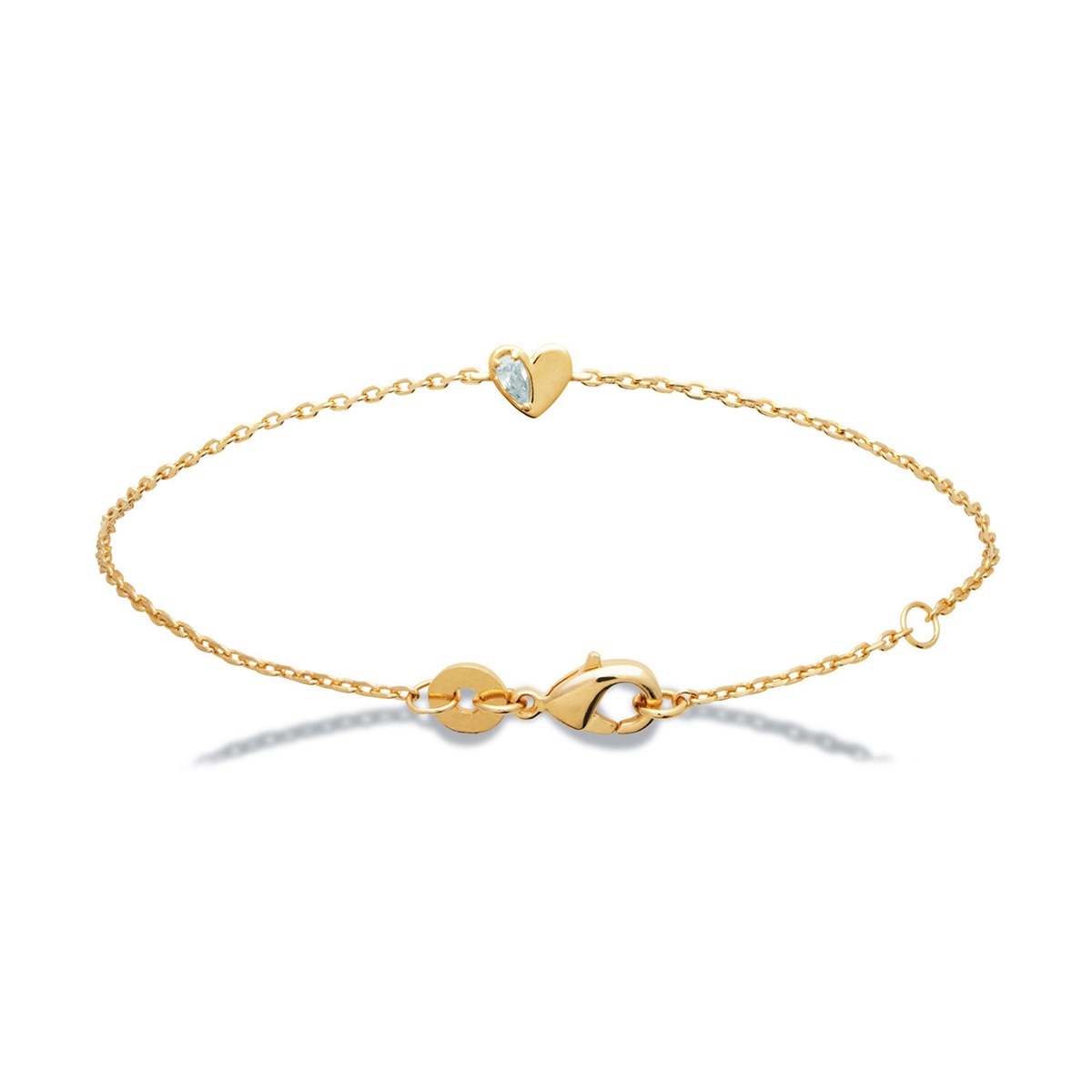 Bracelet Brillaxis plaqué or coeur OZ