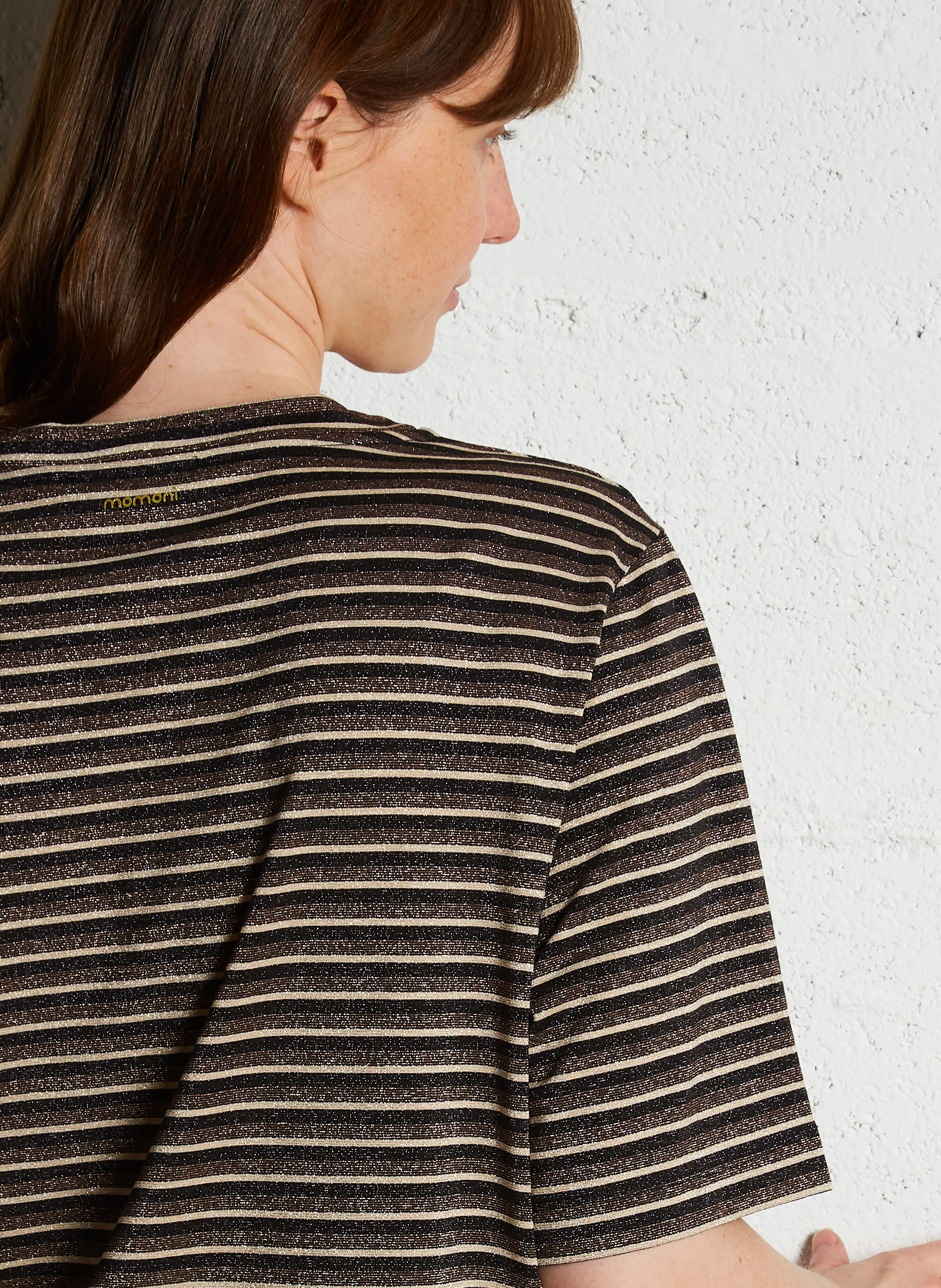 IORA - Tee-shirt col rond pailleté | Rayé