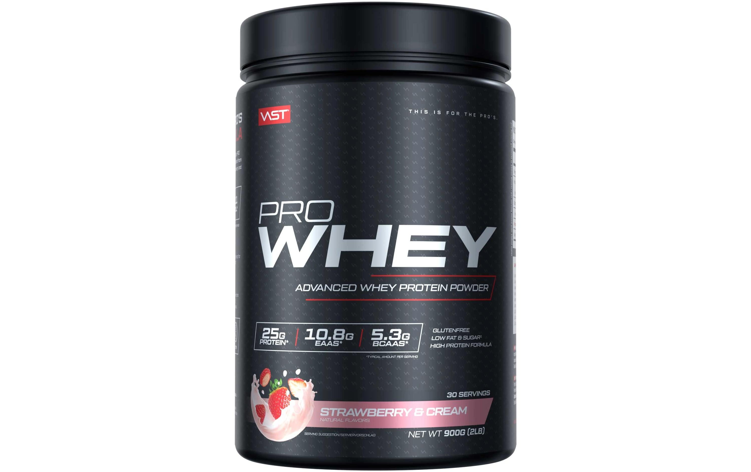Pulver Pro Whey Dose: 900g, Strawberries and CreamProteingetränk