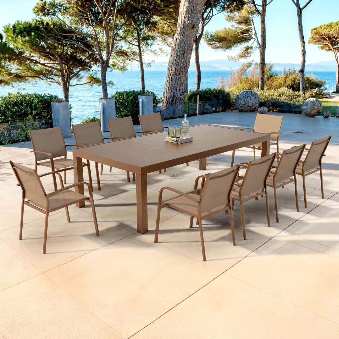 Table de jardin rectangulaire aluminium 10 places (240 x 120 cm) Murano Bronze