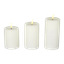 Kubbelys med flamme som flakker LED 3 deler 13/16/18 cm