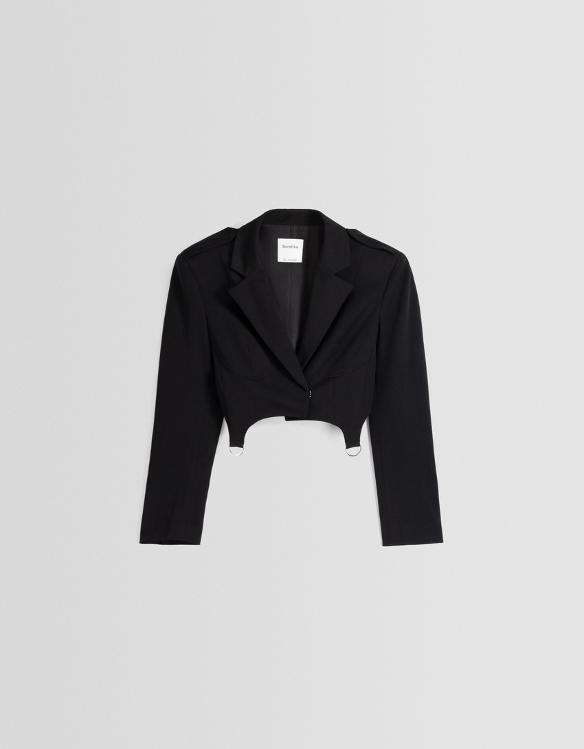 Blazer curto com alças