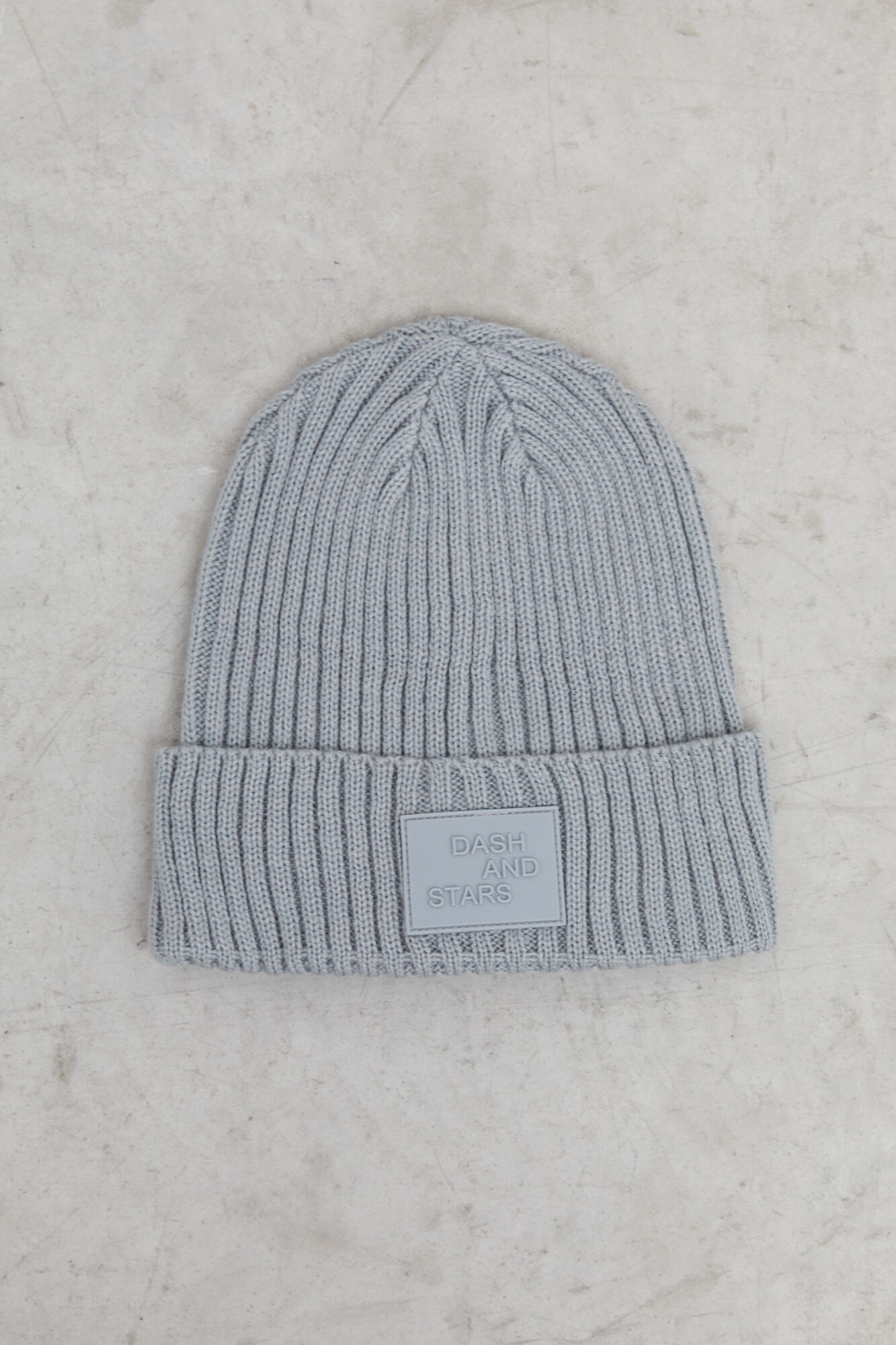 Gorro de malha cinza com logotipo - cinza
