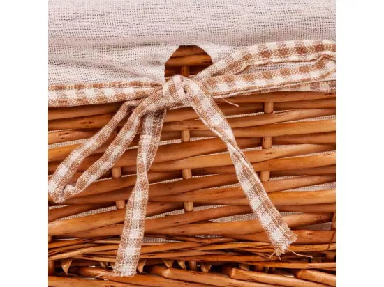 Set de 3 paniers en osier doublés marrons