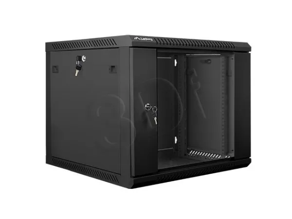 Lanberg - Rack kabinet - vægmonterbar - sort, RAL 9004 - 9U - 19