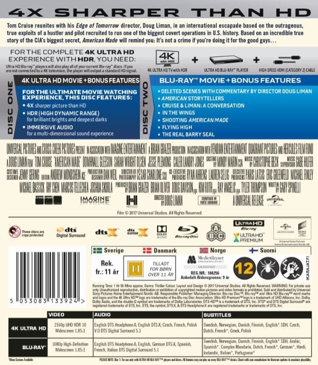 American Made - 4K Ultra HD Blu-Ray