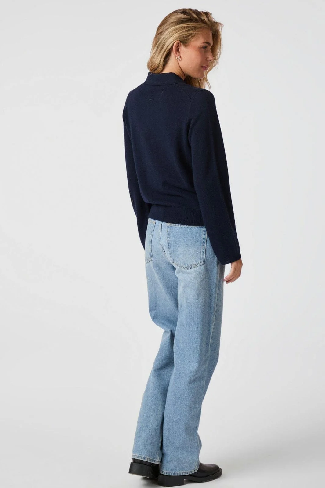 Neo Noir Genea Knit Polo Blouse 163891 navy