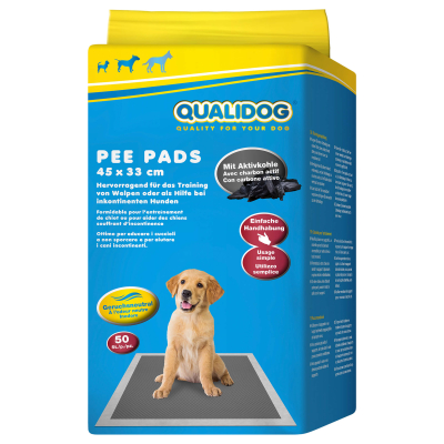 QUALIDOG Puppy Pee Pads mit Aktivkohle 50Stk. 33x45cm