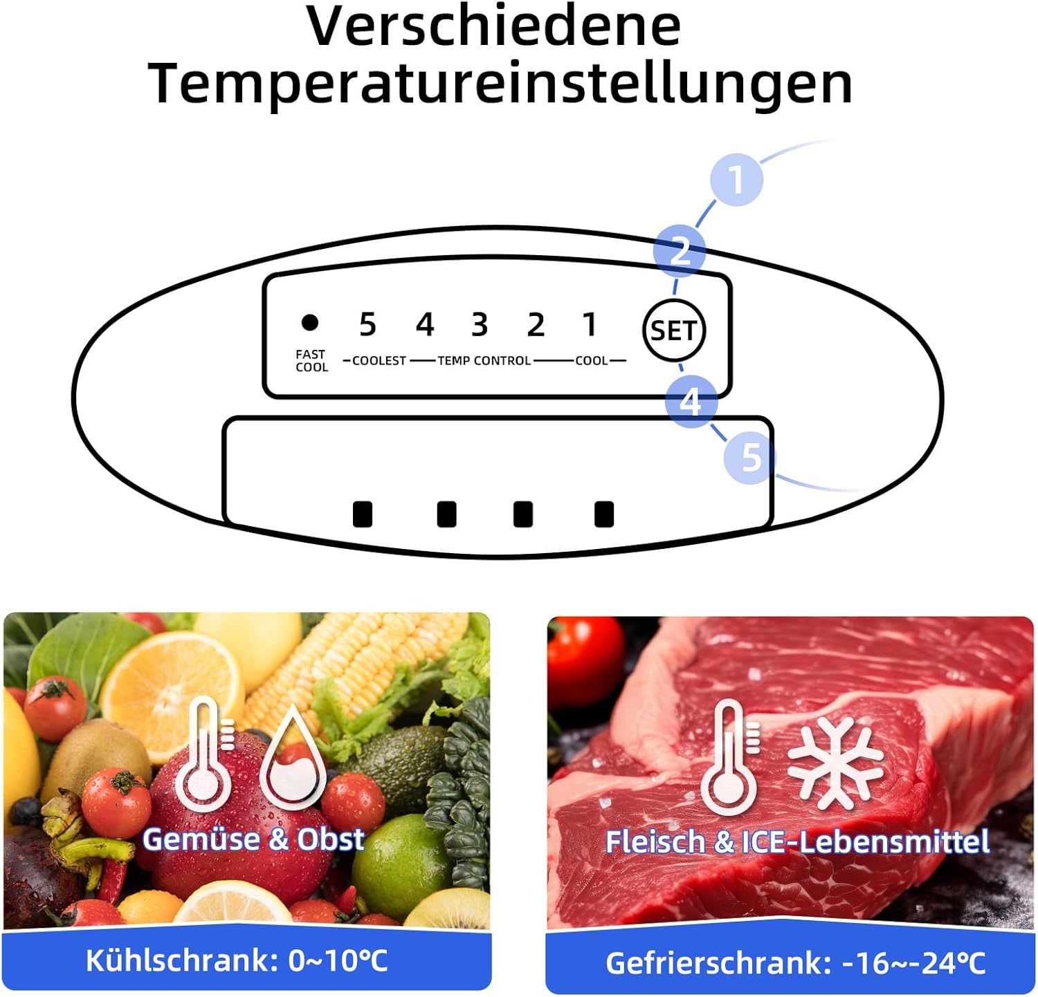 CHIQ Freistehender Kühlschrank mit Gefrierfach | Kühl-Gefrierkombination 114 cm Höhe, 47 cm Breit, 117L| 4 Sterne Gefrieren -24℃ | LED Litcht | Dunkler Edelstahl Look, for Eigentumswohnungen
