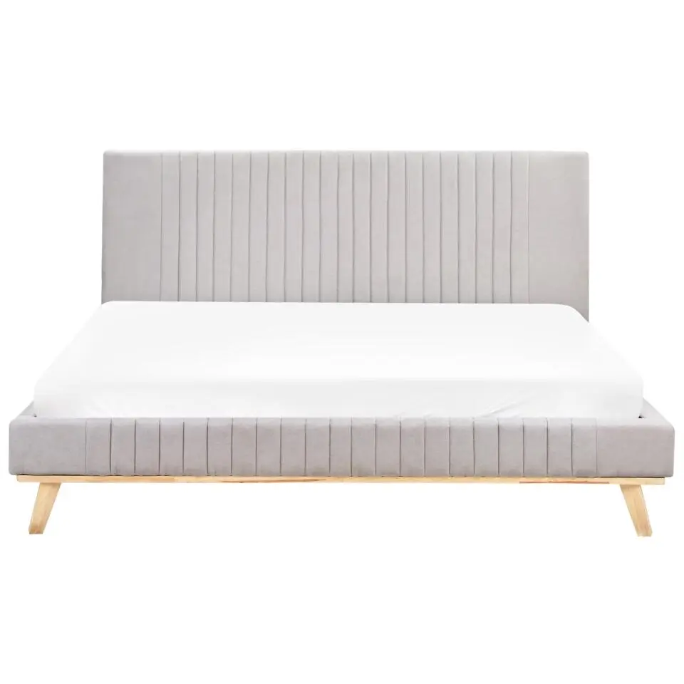 TALENCE - Tweepersoonsbed - Lichtgrijs - 180 x 200 cm - Chenille