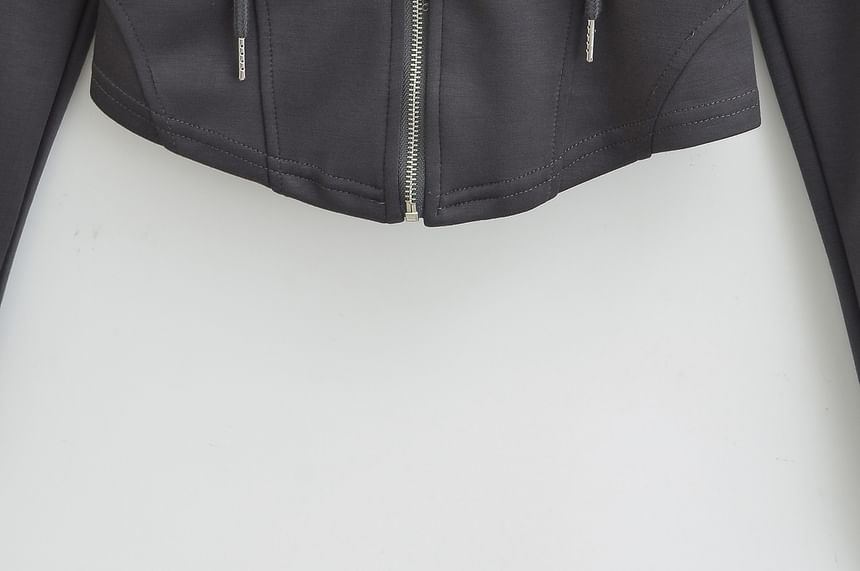Asiris - Effen asymmetrische hoodie met rits