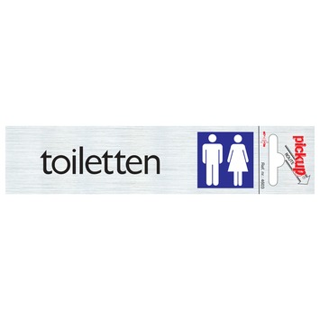 Pickup Alu deurbordje toilet 165x44 mm