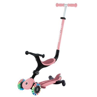 Globber Go-Up Active Lights 360° 3-hjuls Sparkesykkel, Pastellrosa