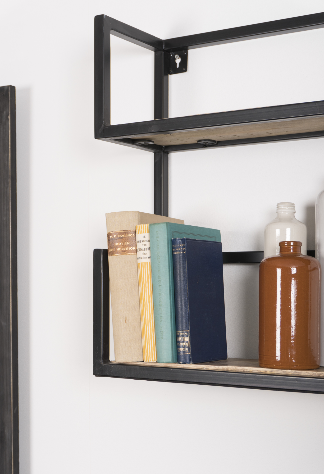 Wandplank Vintage Zwart Mangohout - Duo