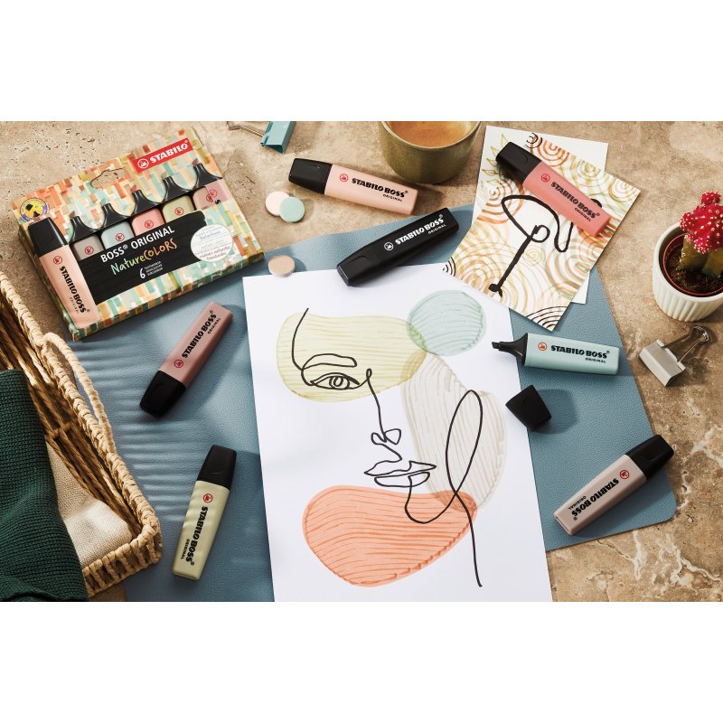 Surligneur Stabilo Boss NatureColors couleurs assorties - Pochette de 6