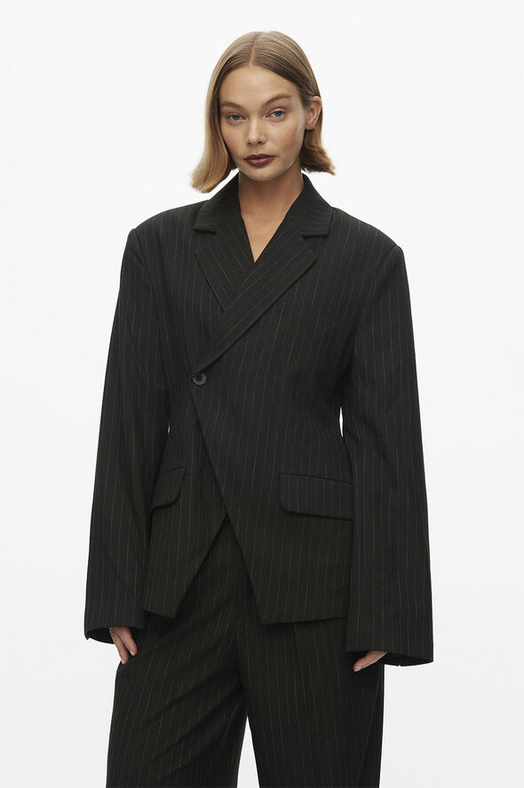 Oval Square Clyde Blazer Black pinstripe