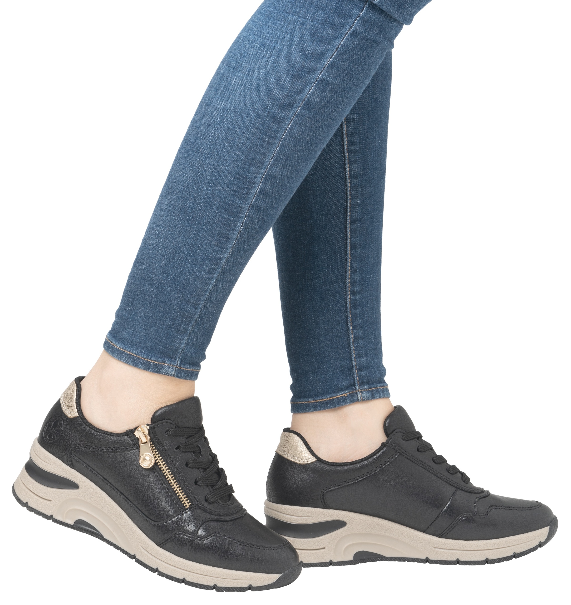Rieker Keilsneaker  ,Freizeitschuh,Halbschuh,Schnürschuh mit Reissverschluss, schmale Form