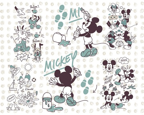 Vliesbehang DX7-026 Disney Edition 4 Mickey and Friends 7-delige set 350 x 280 cm