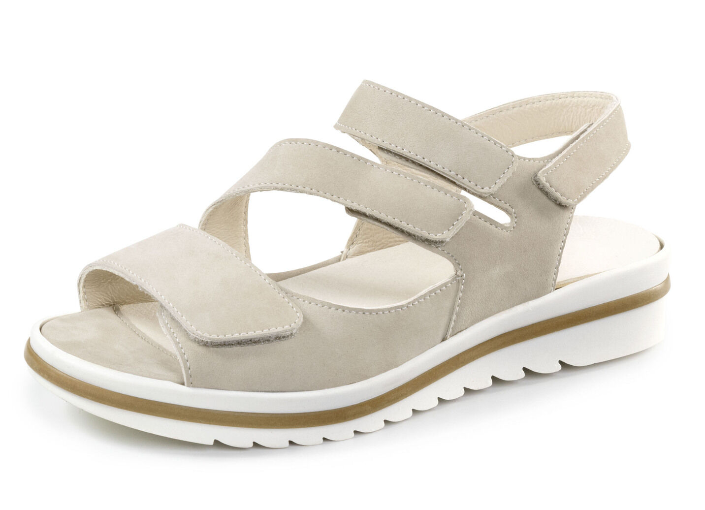 Waldläufer, bequeme Damen-Sandalen, Weite H, mit herausnehmbarem Fussbett